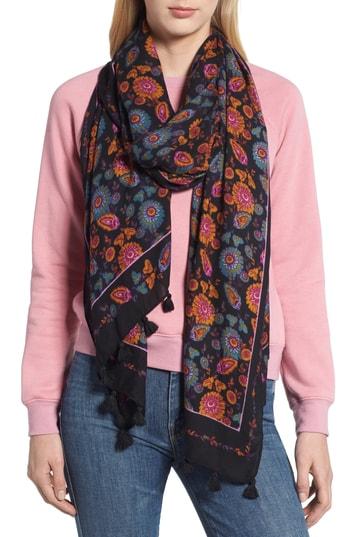 Women's Rebecca Minkoff Acid Floral Twill Scarf, Size - Black
