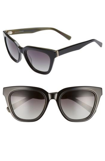 Women's Ed Ellen Degeneres 54mm Rectangular Cat Eye Sunglasses - Black
