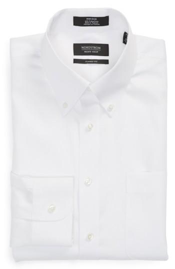 Men's Nordstrom Men's Shop Classic Fit Non-iron Solid Dress Shirt .5 - 33 - White