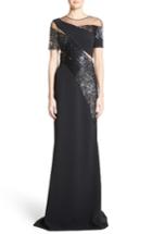 Women's Pamella Roland Sequined Silk Gown - Black