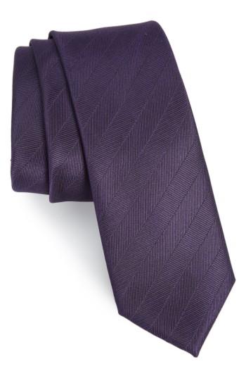 Men's The Tie Bar Herringbone Vow Silk Tie, Size - Purple