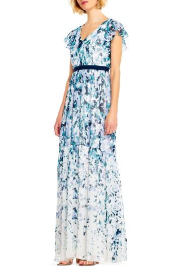 Women's Adrianna Papell Floral Print Chiffon Gown