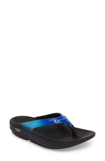 Women's Oofos Oolala Flip Flop M - Blue