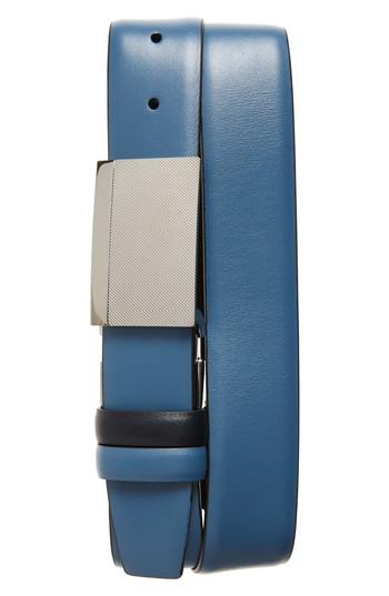 Men's Canali Reversible Leather Belt - Blue