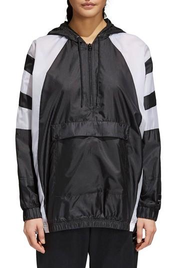 Women's Adidas Eqt Pullover Windbreaker - Black