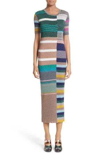 Women's Missoni Metallic Stripe Rib Knit Dress Us / 38 It - Black