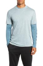 Men's Nike Breathe Rise 365 Layered Long Sleeve T-shirt R - Blue/green