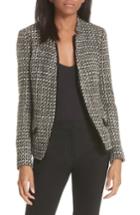 Women's Helene Berman Notch Collar Tweed Jacket - Black