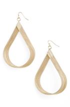 Women's Canvas Large Textured Teardrop Earrings