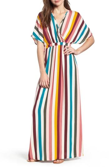 Women's Love, Fire Kimono Sleeve Maxi Dress - Pink
