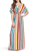Women's Love, Fire Kimono Sleeve Maxi Dress - Pink