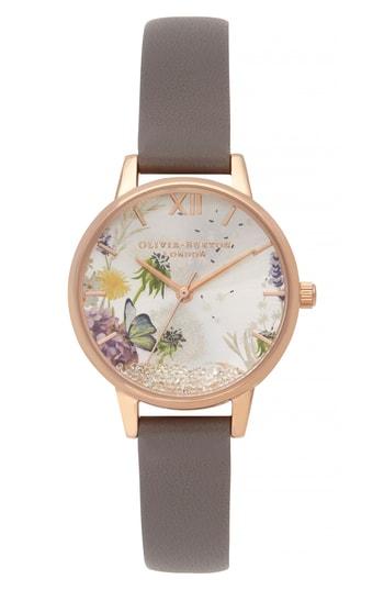 Women's Olivia Burton Wishing Leather Strap Watch, 35mm