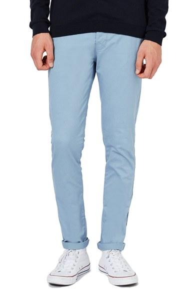 Men's Topman Stretch Skinny Fit Chinos X 30 - Blue