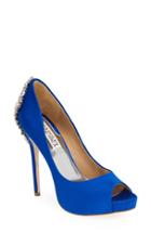 Women's Badgley Mischka 'kiara' Crystal Back Open Toe Pump M - Blue