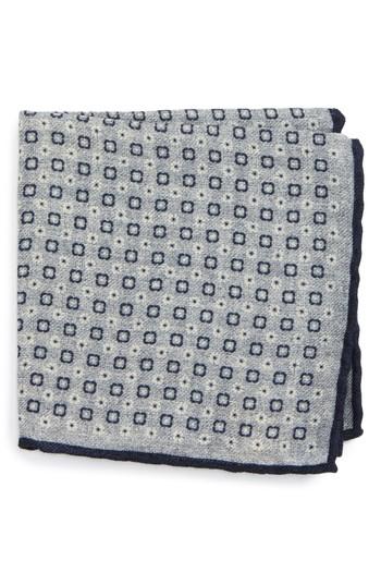 Men's Eleventy Geo Floral Print Pocket Square