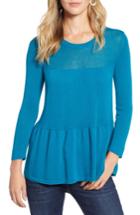 Women's Halogen Tiered Sweater - Blue/green