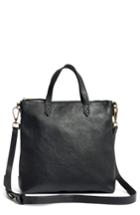 Madewell Small Transport Leather Crossbody Tote - Black