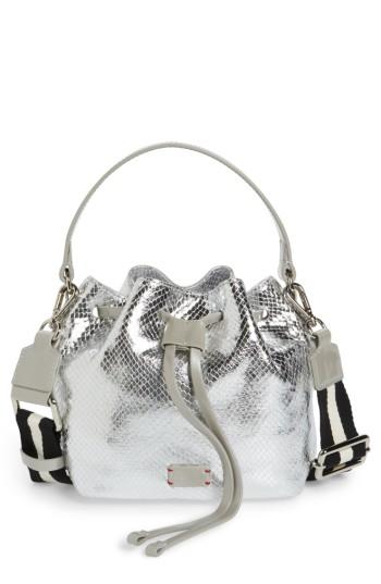 Frances Valentine Small Ann Snake Embossed Bucket Bag - Metallic