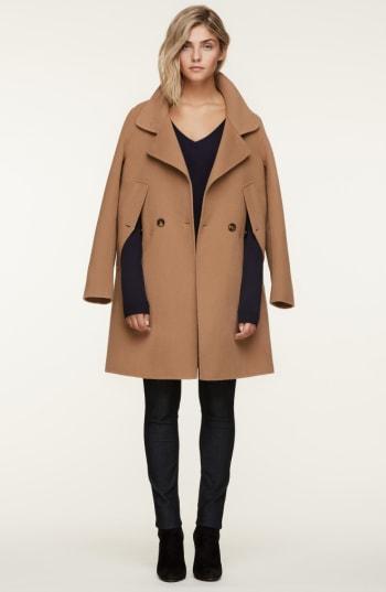 Women's Soia & Kyo Double Face Wool Blend Cape Coat, Size - Beige