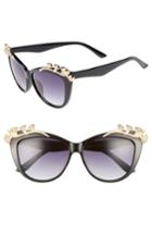 Women's Leith 57mm Embellished Sunglasses - Black/ Gold