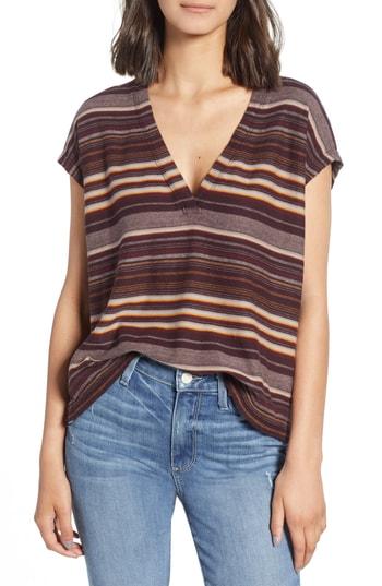 Women's James Perse V-neck Boxy Tee - Burgundy