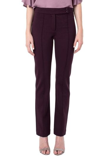 Women's Liverpool Ingrid Extended Tab Trousers - Burgundy