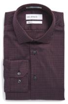 Men's Calibrate Trim Fit Non-iron Stretch Dot Dress Shirt .5 - 32/33 - Red