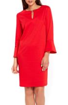 Women's Wallis Bell Sleeve Keyhole Neck Dress Us / 12 Uk - Red