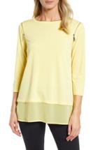 Women's Chaus Zip Shoulder Top - Yellow