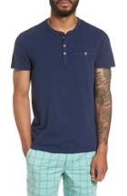 Men's Ted Baker London Arrden Modern Slim Fit Short Sleeve Henley (xl) - Blue