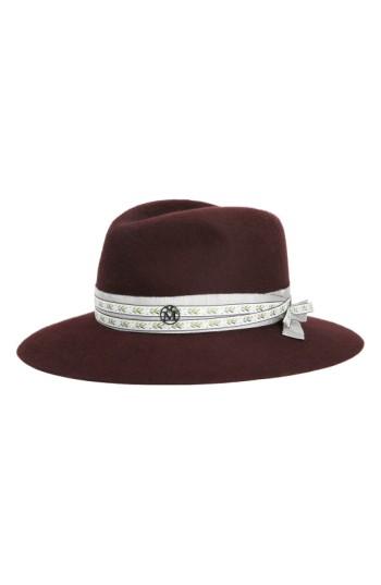 Women's Maison Michel Henrietta Fur Felt Hat - Burgundy