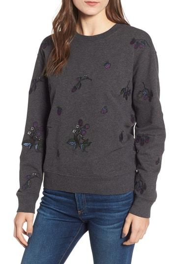 Women's Barbour Evelyn Embroidered Sweatshirt Us / 6 Uk - Grey