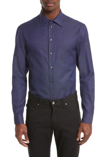 Men's Armani Collezioni Fit Pin Dot Print Sport Shirt