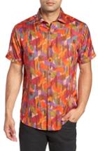 Men's Robert Graham Gallagher Classic Fit Silk Blend Sport Shirt - Red