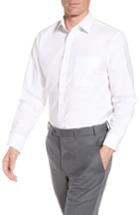 Men's Nordstrom Men's Shop Tech-smart Traditional Fit Stretch Pintpoint Dress Shirt .5 - 32/33 - White