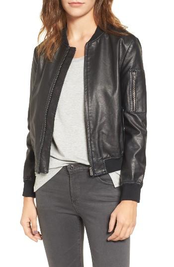 Women's Bb Dakota Braver Faux Leather Bomber Jacket