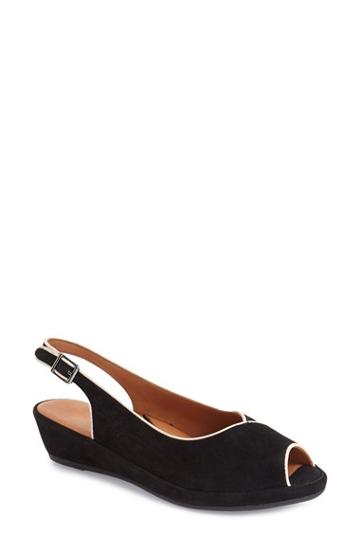 Women's L'amour Des Pieds 'breyer' Slingback Peep Toe Wedge .5 M - Black