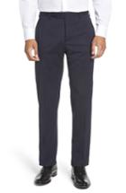 Men's Zanella Parker Flat Front Stretch Wool Trousers - Blue