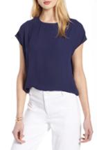 Women's Halogen Cap Sleeve Woven Blouse, Size - Blue