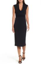 Women's Michael Michael Kors Rib Waist Knit Midi Dress - Black