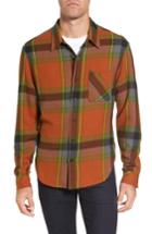 Men's Frame Denim Regular Fit Check Sport Shirt - Orange