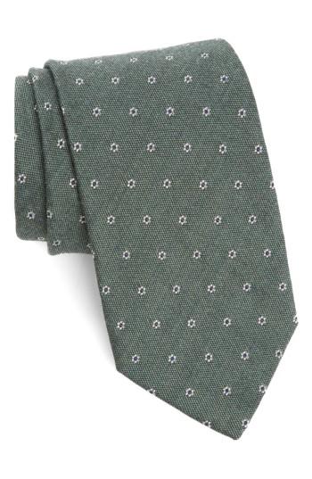 Men's Strong Suit Heather Floral Silk & Wool Tie, Size - Green