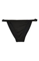 Women's Topshop Ribbed Tanga Bikini Bottom Us (fits Like 0) - Black
