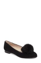 Women's Louise Et Cie Andres Genuine Rabbit Fur Pom Loafer .5 M - Black