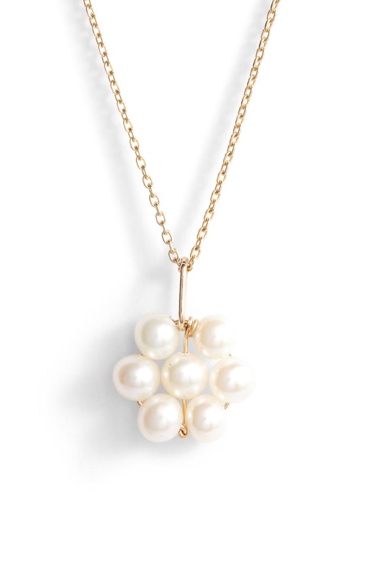 Women's Poppy Finch Baby Pearl Flower Pendant Necklace
