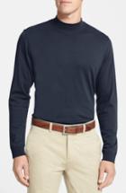 Men's Cutter & Buck 'belfair' Long Sleeve Mock Neck Pima Cotton T-shirt, Size - Blue