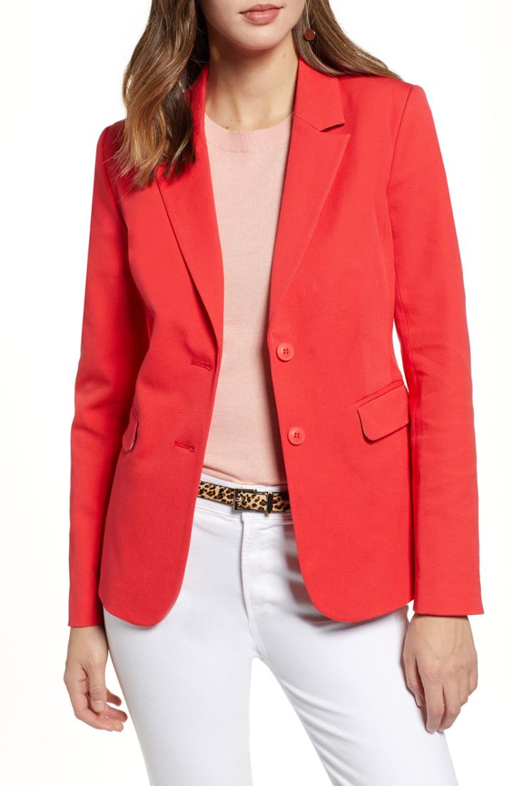 Women's 1901 Stretch Cotton Twill Blazer - Red