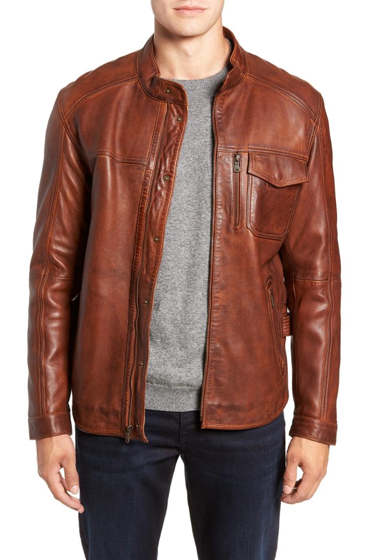 Men's Flynt Leather Jacket - Brown