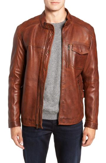 Men's Flynt Leather Jacket - Brown