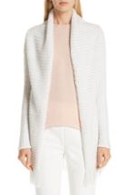Women's St. John Collection Textural Inlay Knit Cardigan, Size - Beige